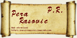 Pera Rašović vizit kartica